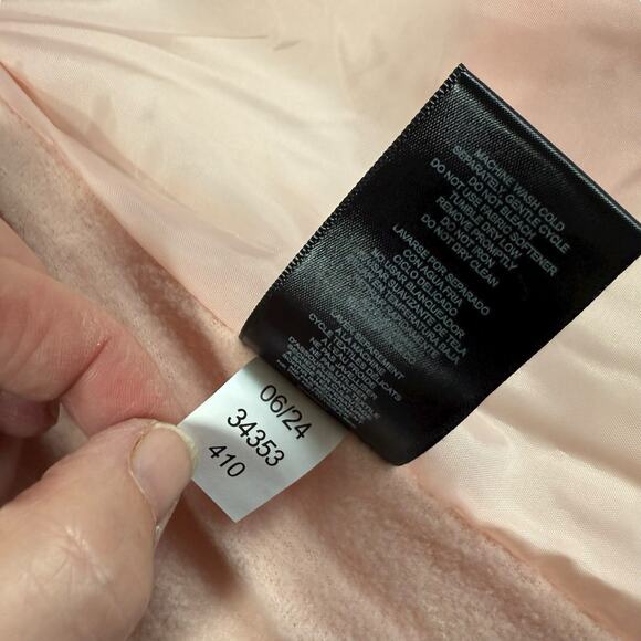 SAM EDELMAN METALLIC SUNBEAM QUILT PUFFER JACKET 3T Faux Fur Pink Girls NWT - Picture 7 of 10